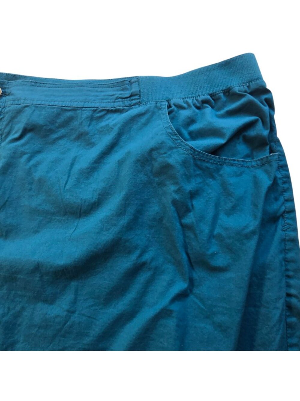 Liz & Me Womens Cargo Capri Pants Cropped Elastic Waist Teal 5X 100% Cotton - Picture 4 of 12